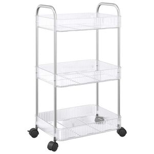 vidaXL Carro de almacenamiento 3 niveles transparente 37x28x68 cm