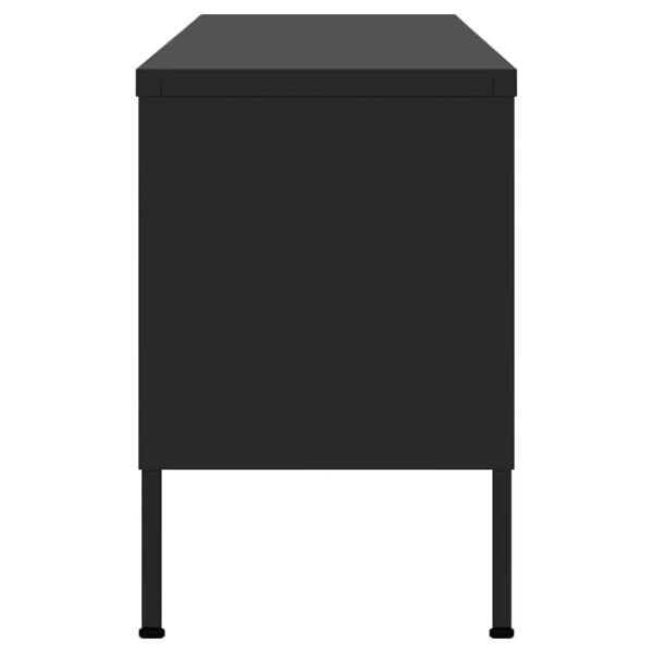 vidaXL Mueble para TV de acero negro 105x35x50 cm