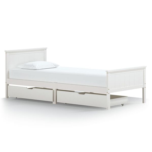 vidaXL Estructura de cama sin colch&oacute;n madera de pino blanco 100x200 cm