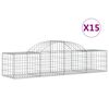 vidaXL Cestas gaviones 15 uds forma de arco hierro 200x50x40/60 cm