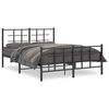 vidaXL Estructura cama sin colch&oacute;n con estribo metal negro 140x190 cm