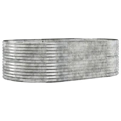 vidaXL Jardinera arriate acero recubrimiento polvo plata 212x140x68 cm