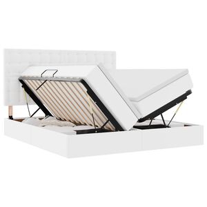 vidaXL Cama con almacenamiento y LED Puro 180 x 200 cm Cuero sint&eacute;tico