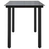 vidaXL Mesa comedor jard&iacute;n acero y vidrio templado negro 200x100x74 cm