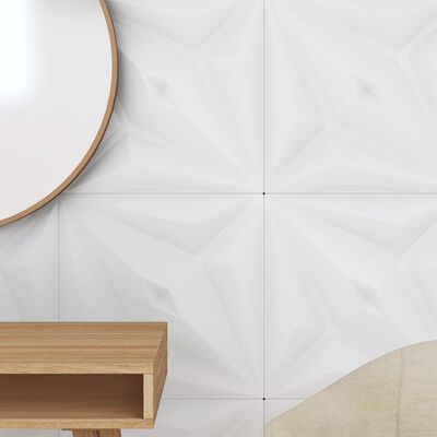 vidaXL Paneles de pared 12 uds XPS estrella blanco 50x50 cm 3 m²