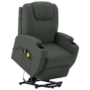 vidaXL Sill&oacute;n elevable de cuero sint&eacute;tico gris antracita