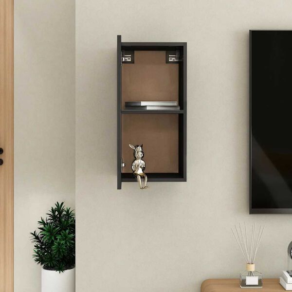 vidaXL Mueble de TV madera contrachapada negro brillante 30,5x30x60cm