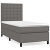 vidaXL Cama box spring con colch&oacute;n cuero sint&eacute;tico gris 100x200 cm