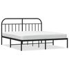 vidaXL Estructura cama sin colch&oacute;n con cabecero metal negro 180x200 cm