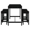 vidaXL Set de mesa y taburetes altos jard&iacute;n 5 piezas madera pino negro