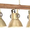 vidaXL L&aacute;mpara de techo industrial madera de mango lat&oacute;n E27