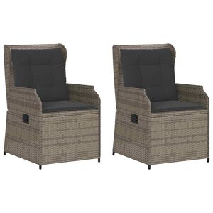 vidaXL Banco de jardín 2 pcs Gris ratán sintético