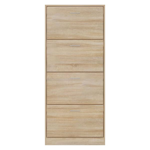 vidaXL Mueble zapatero madera contrachapada roble Sonoma 63x24x147 cm