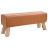 vidaXL Banco 110 x 30 x 45 cm Cuero Real Marr&oacute;n