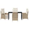 vidaXL Conjunto de Comedor de Jard&iacute;n 5 pcs Beige rat&aacute;n sint&eacute;tico