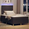 vidaXL Cama Box Spring LED con colch&oacute;n Marr&oacute;n Oscuro 120 x 200 cm tela
