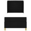 vidaXL Cama con Somier y Colch&oacute;n Gris Oscuro 90x190 cm de Tela Negro