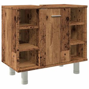 vidaXL Armario de ba&ntilde;o madera contrachapada envejecida 60x32x53,5 cm