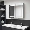 vidaXL Armario con espejo de ba&ntilde;o Blanco Brillante 80 x 12 x 68 cm
