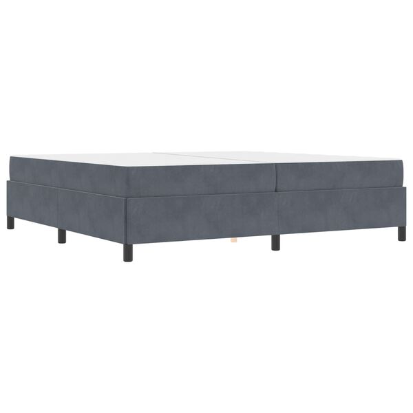 vidaXL Estructura de cama con colch&oacute;n Gris oscuro 200 x 200 cm tela