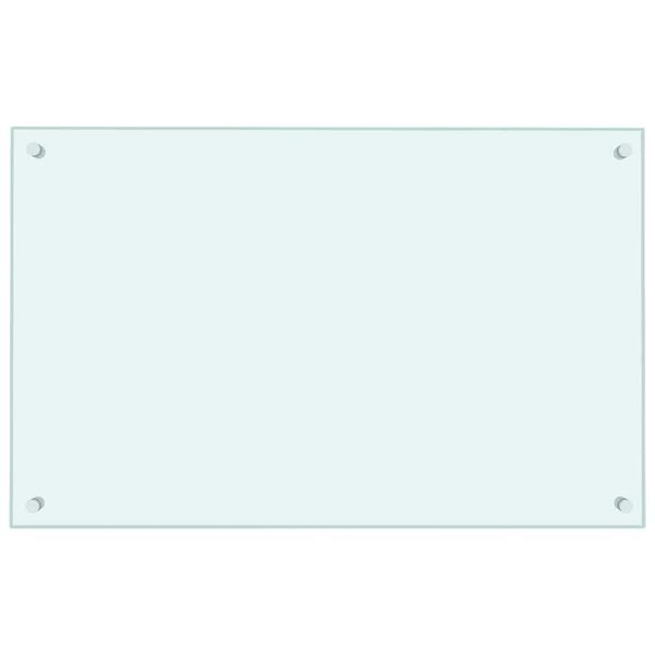 vidaXL Protecci&oacute;n salpicaduras cocina vidrio templado color leche 80x50 cm