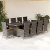 vidaXL Set de comedor de jard&iacute;n 11 pzas y cojines rat&aacute;n sint&eacute;tico gris