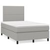 vidaXL Cama box spring con colch&oacute;n tela gris claro 120x190 cm