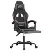 vidaXL Silla gaming con reposapi&eacute;s cuero sint&eacute;tico negro gris