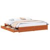 vidaXL Estructura de cama con caj&oacute;n con rueda Marr&oacute;n cera 200 x 200 cm