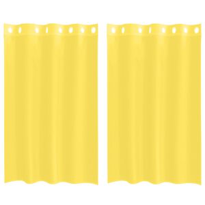 vidaXL Cortinas de gasa con ojales 2 uds amarillo