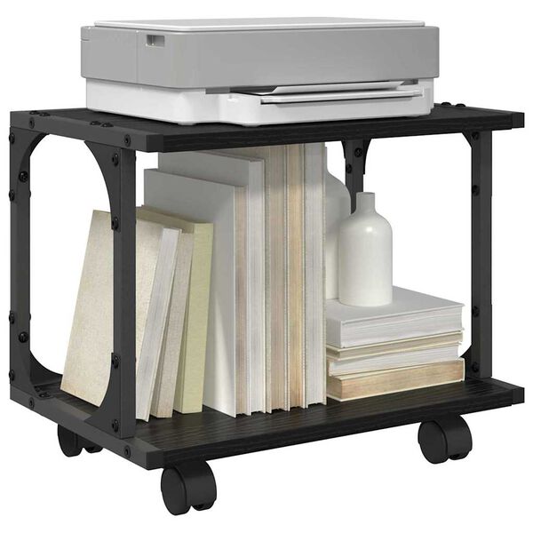 vidaXL Soporte para Impresora Roble Negro 41 x 28 x 33.5 cm