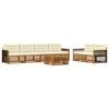 vidaXL Conjunto de sof&aacute;s de exterior con coj&iacute;n 7 pcs Natural y Crema