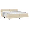 vidaXL Cama tipo Box Spring con cabecera Crema 200 x 200 cm tela