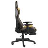 vidaXL Silla gaming giratoria con reposapi&eacute;s PVC dorado