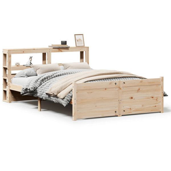vidaXL Estructura de cama con cabecero madera maciza pino 120x190 cm