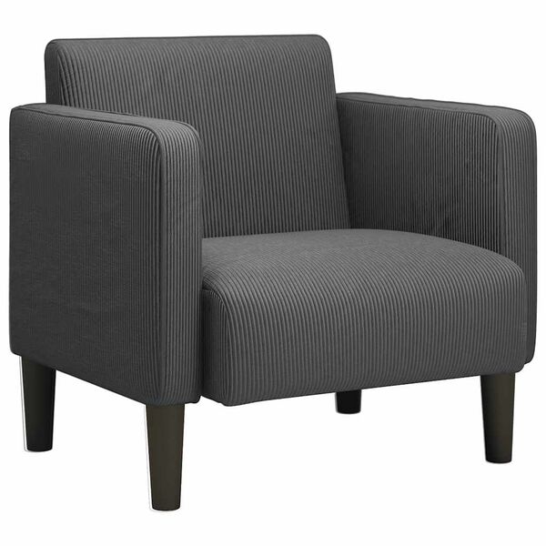 vidaXL Sill&oacute;n con reposabrazos gris oscuro 54 cm tejido de pana