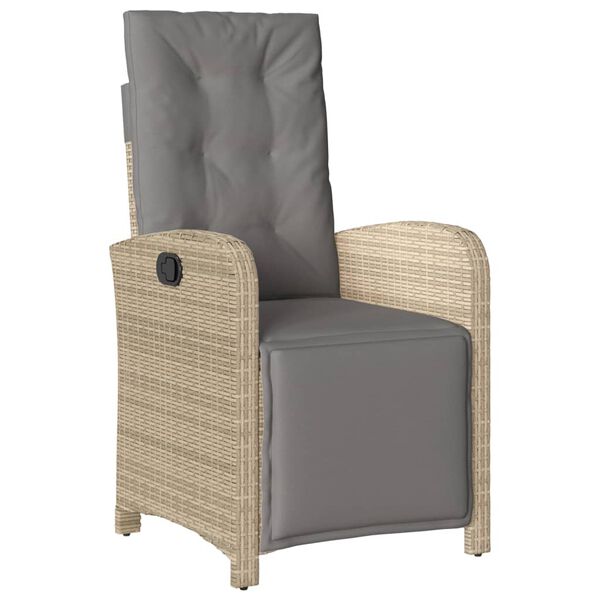 vidaXL Set comedor de jard&iacute;n 9 pzas con cojines rat&aacute;n sint&eacute;tico beige