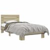 vidaXL Estructura cama madera ingenier&iacute;a metal roble Sonoma 75x190 cm