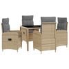 vidaXL Juego de comedor para exteriores 5 pcs Beige y Gris Claro
