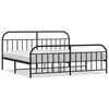 vidaXL Estructura cama sin colch&oacute;n con estribo metal negro 200x200 cm