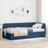 vidaXL Estructura de cama en esquina con colch&oacute;n Azul 90 x 190 cm tela