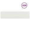 vidaXL Bordes para c&eacute;sped 20 uds acero laminado fr&iacute;o blanco 25x103 cm