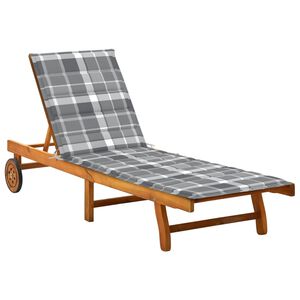 vidaXL Tumbona de jard&iacute;n con coj&iacute;n madera maciza de acacia