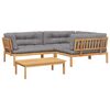 vidaXL Set de sof&aacute;s de palets de jard&iacute;n y cojines 4 pzas madera acacia