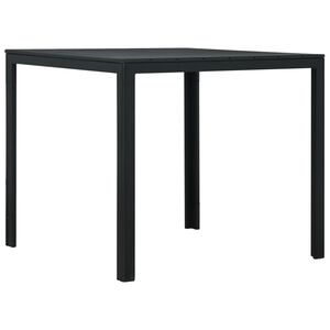vidaXL Mesa de centro de HDPE con aspecto de madera negro 78x78x74 cm