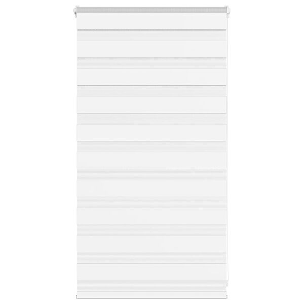 vidaXL Estor cebra blanco 80x100 cm tejido ancho 75,9 cm poli&eacute;ster