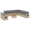 vidaXL Set de sof&aacute;s de jard&iacute;n 12 pzas y cojines rat&aacute;n sint&eacute;tico marr&oacute;n