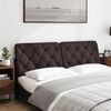 vidaXL Cabecero de cama acolchado tela marr&oacute;n oscuro 160 cm