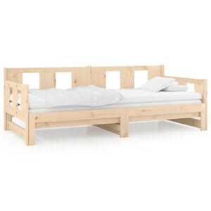 vidaXL Sof&aacute; cama extra&iacute;ble madera maciza de pino 2x(90x190) cm