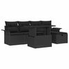 vidaXL Conjunto de sof&aacute; de jard&iacute;n 6 uds. Negro rat&aacute;n sint&eacute;tico